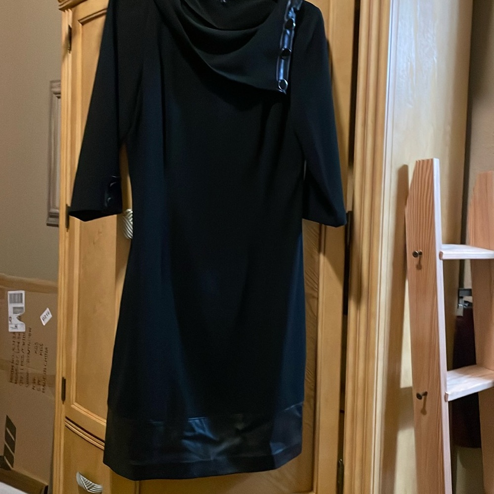Renuar black and leather dress size 8